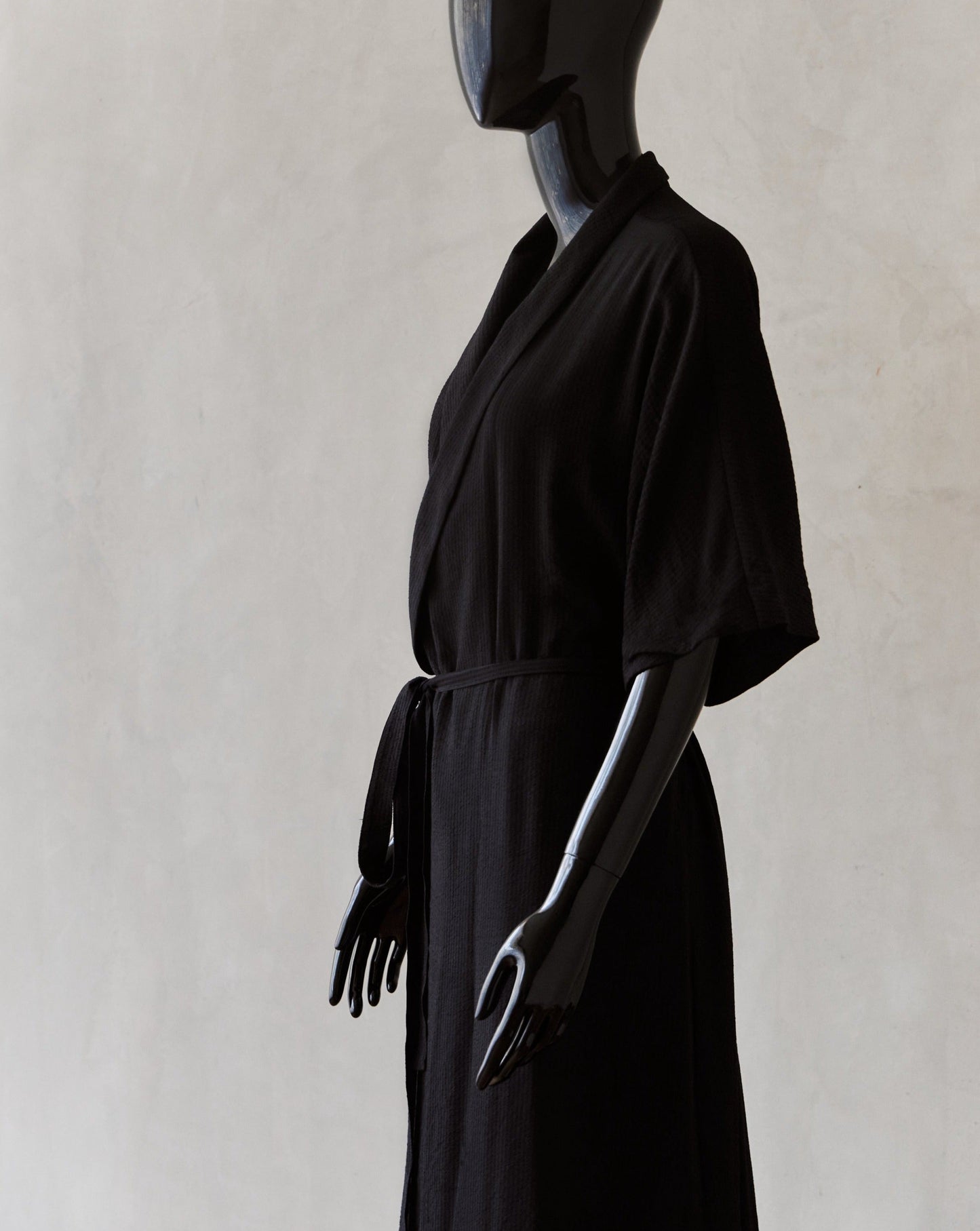 Vestido OK Negro Corrugado