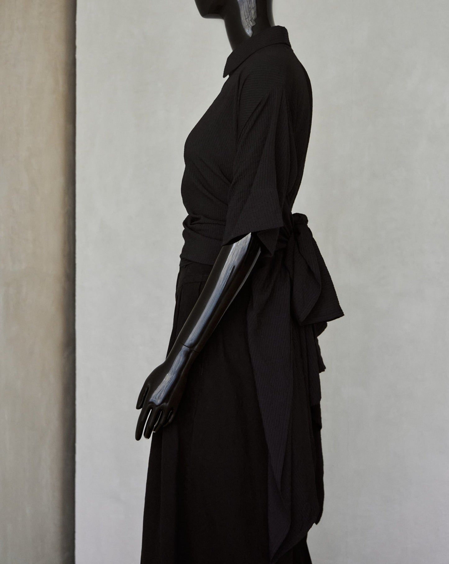 Blusa Cuadro Negro Corrugado