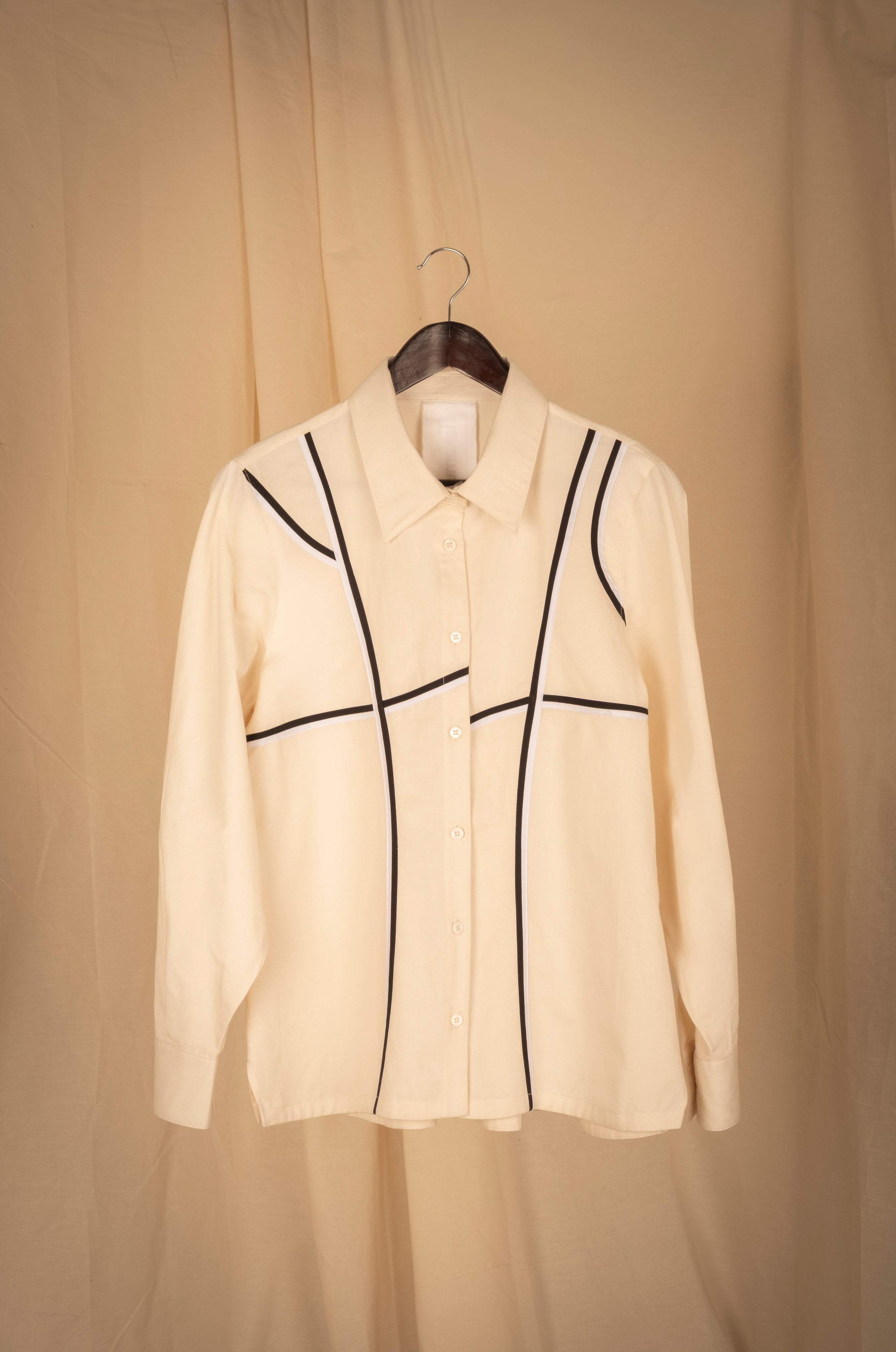 Blusa de algodón | Jatze Arena Bies Blanco Negro