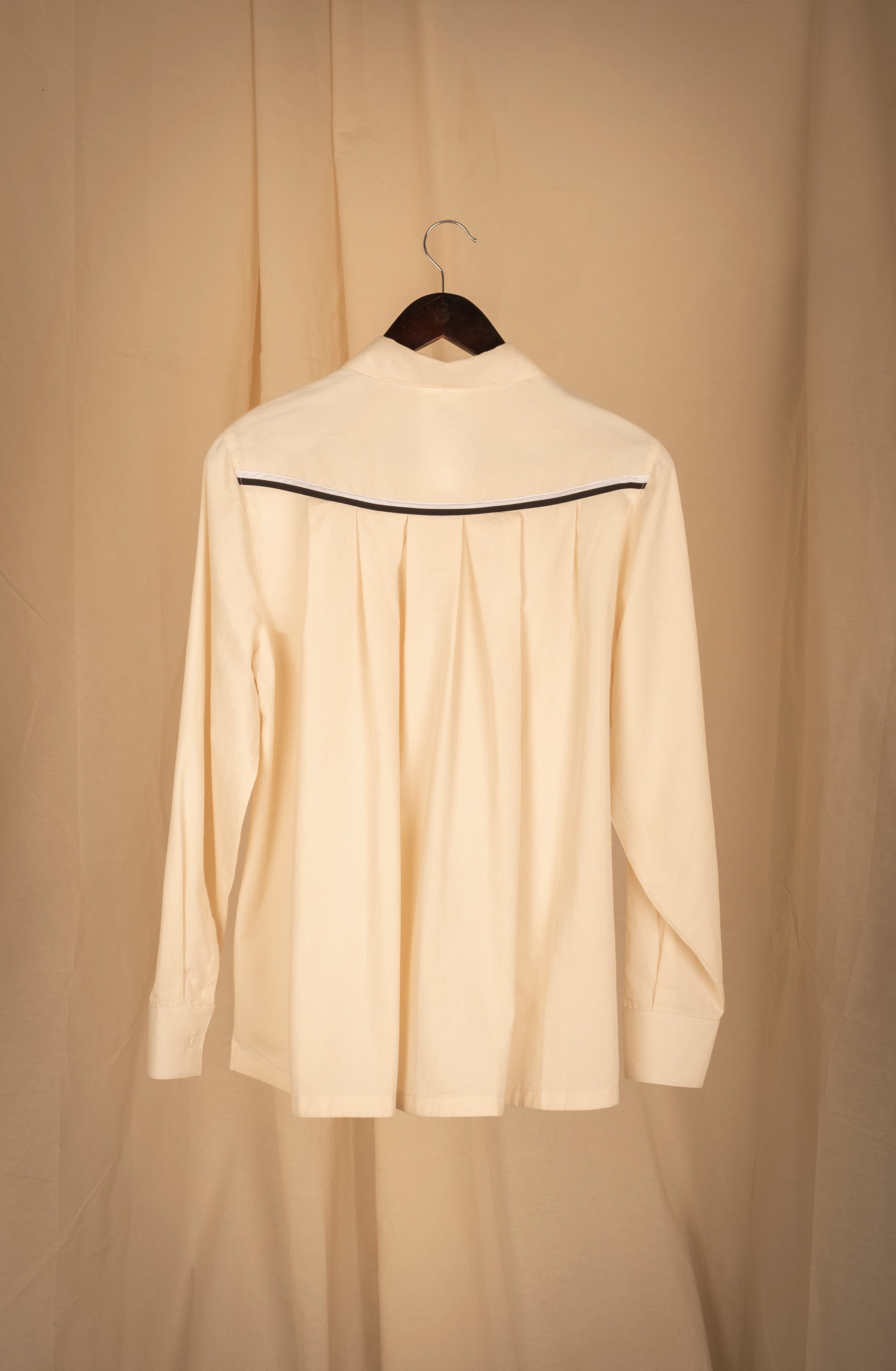 Blusa de algodón | Jatze Arena Bies Blanco Negro