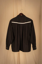 Blusa de algodón | Jatze Negro Bies Blanco Crudo